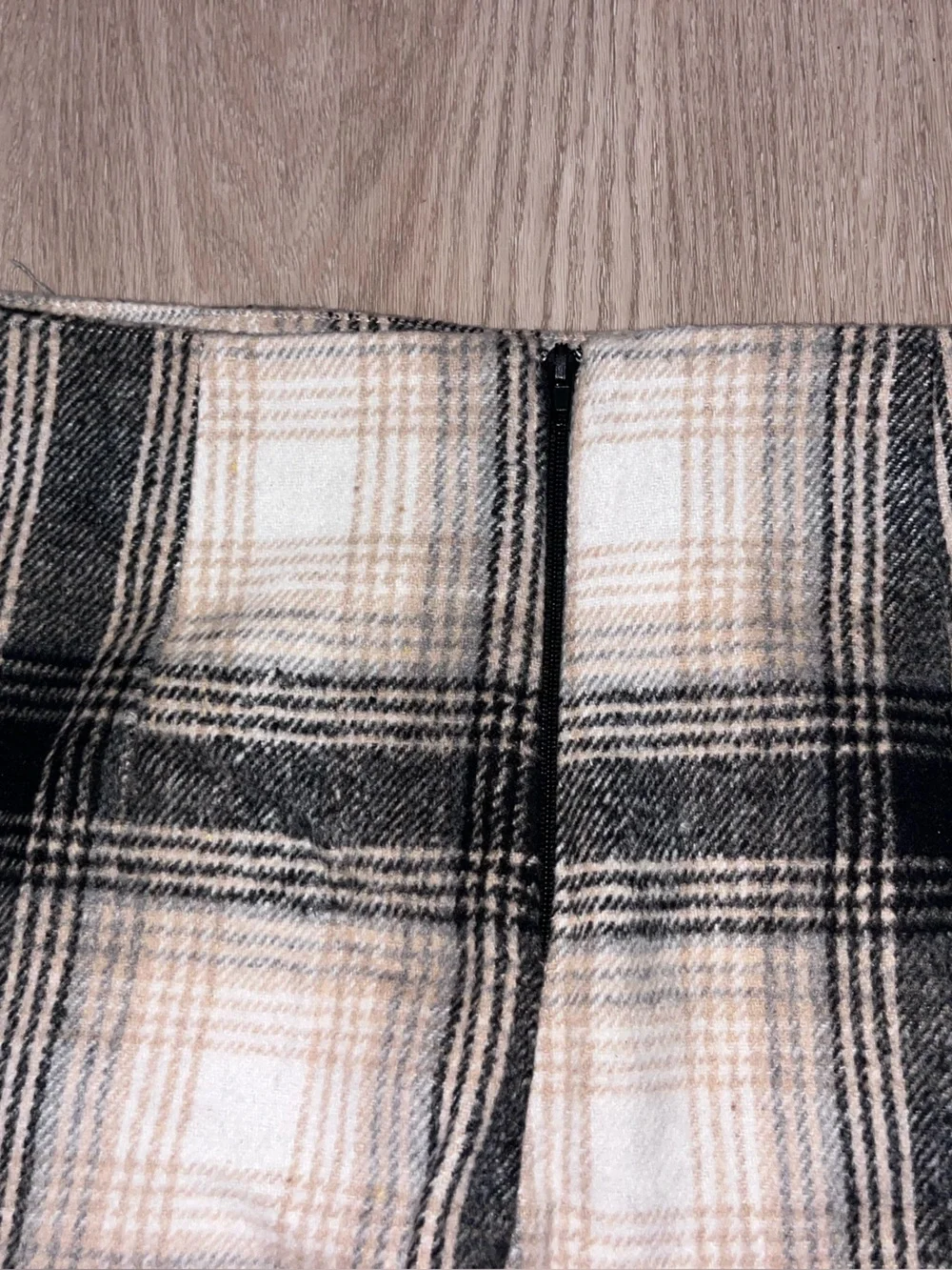 Windsor Black and Cream Plaid Mini Skirt